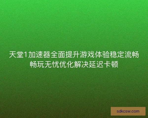 天堂1加速器全面提升游戏体验稳定流畅畅玩无忧优化解决延迟卡顿
